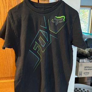 Fox Kids Black Tee with Neon Green Accents